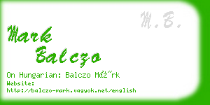 mark balczo business card